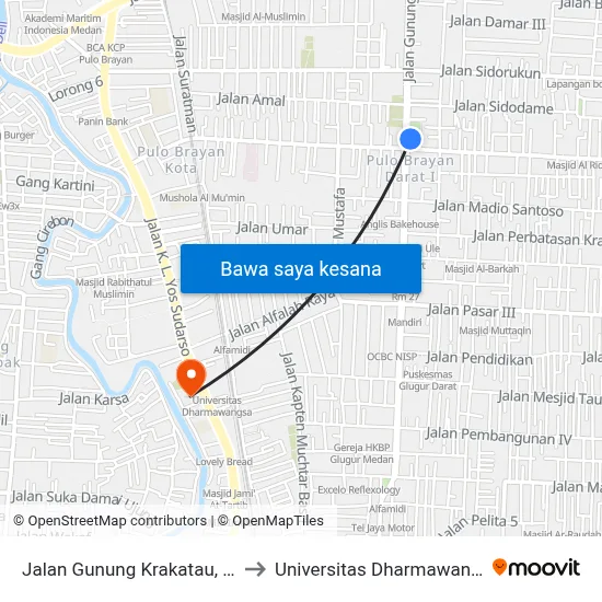 Jalan Gunung Krakatau, 235 to Universitas Dharmawangsa map