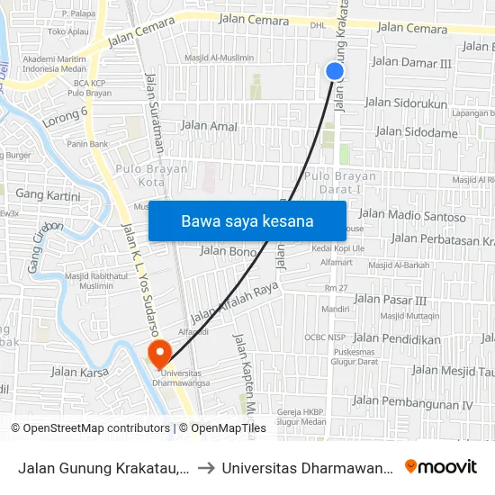 Jalan Gunung Krakatau, 7d to Universitas Dharmawangsa map