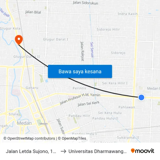 Jalan Letda Sujono, 103 to Universitas Dharmawangsa map