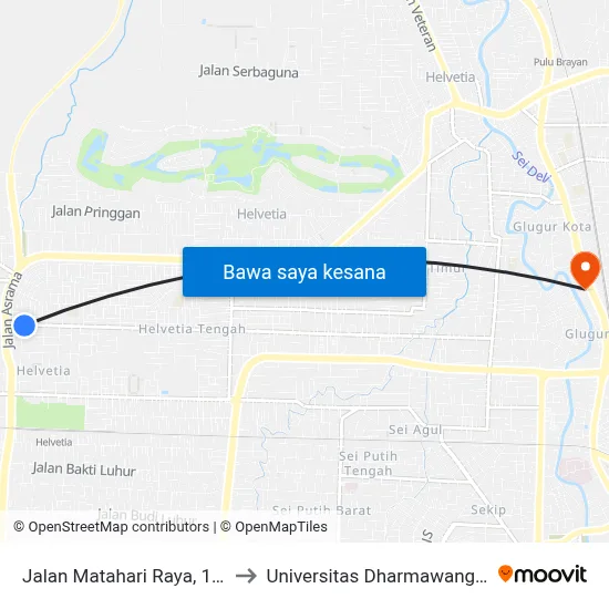 Jalan Matahari Raya, 131 to Universitas Dharmawangsa map