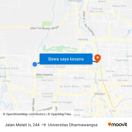 Jalan Melati Iv, 244 to Universitas Dharmawangsa map