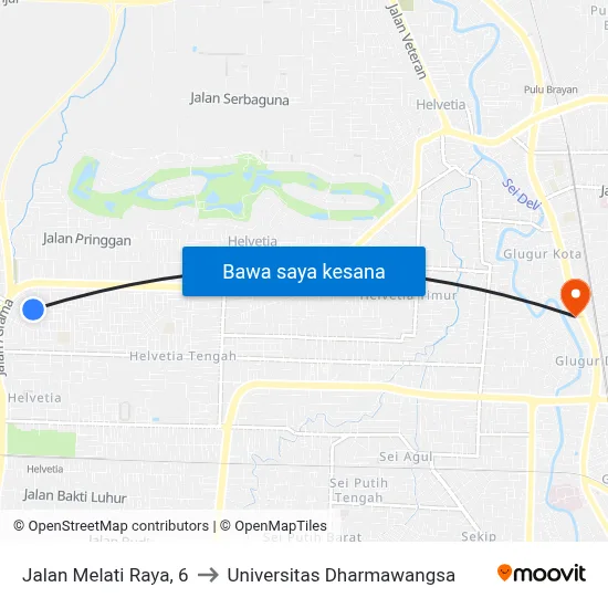 Jalan Melati Raya, 6 to Universitas Dharmawangsa map
