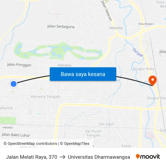 Jalan Melati Raya, 370 to Universitas Dharmawangsa map