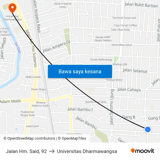 Jalan Hm. Said, 92 to Universitas Dharmawangsa map