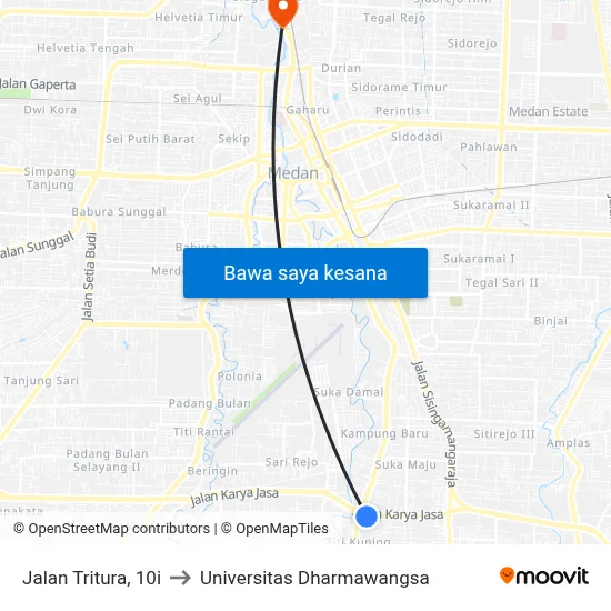 Jalan Tritura, 10i to Universitas Dharmawangsa map