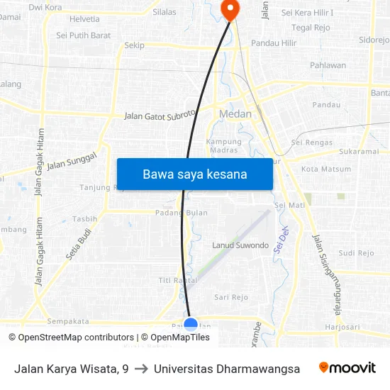 Jalan Karya Wisata, 9 to Universitas Dharmawangsa map