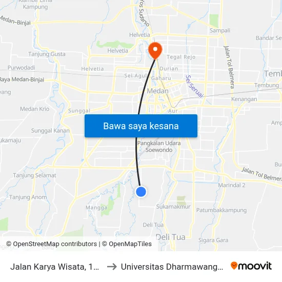 Jalan Karya Wisata, 113 to Universitas Dharmawangsa map