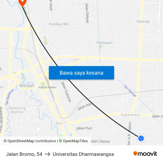 Jalan Bromo, 54 to Universitas Dharmawangsa map