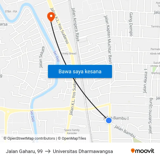 Jalan Gaharu, 99 to Universitas Dharmawangsa map
