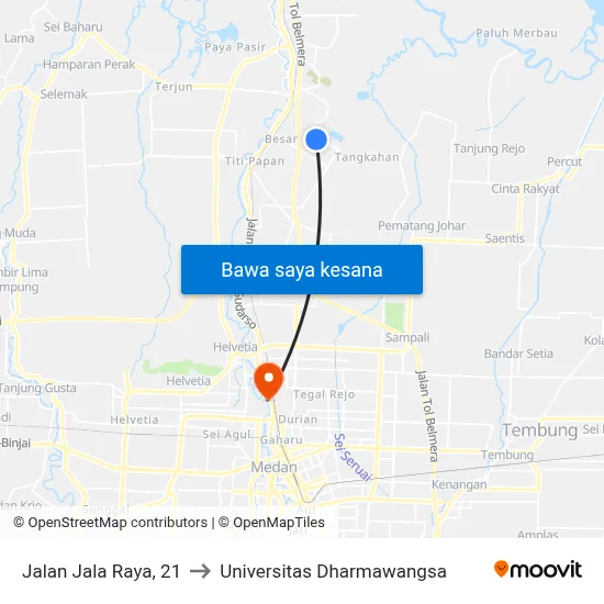 Jalan Jala Raya, 21 to Universitas Dharmawangsa map