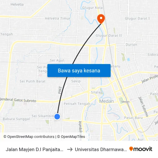Jalan Mayjen D.I Panjaitan, 161 to Universitas Dharmawangsa map