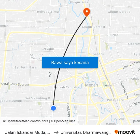 Jalan Iskandar Muda, 11 to Universitas Dharmawangsa map
