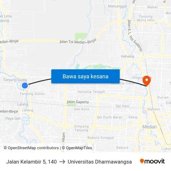 Jalan Kelambir 5, 140 to Universitas Dharmawangsa map