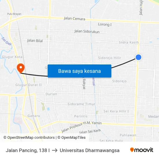 Jalan Pancing, 138 I to Universitas Dharmawangsa map