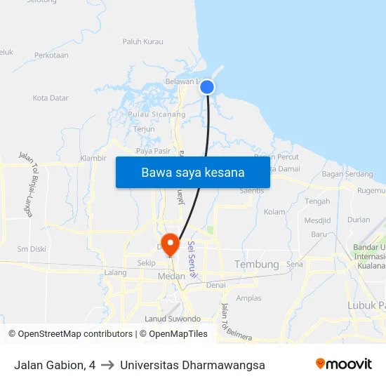 Jalan Gabion, 4 to Universitas Dharmawangsa map