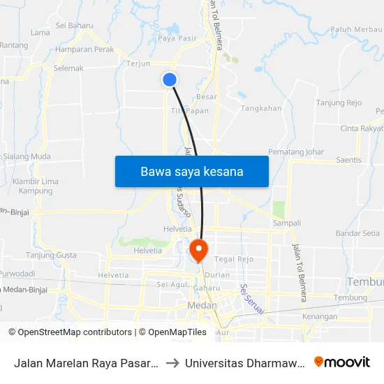 Jalan Marelan Raya Pasar Ii, 78d to Universitas Dharmawangsa map