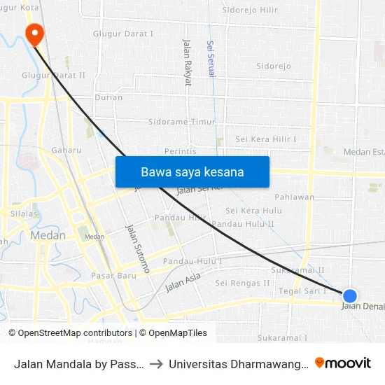 Jalan Mandala by Pass, 8 to Universitas Dharmawangsa map