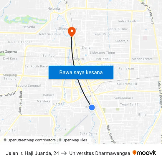 Jalan Ir. Haji Juanda, 24 to Universitas Dharmawangsa map