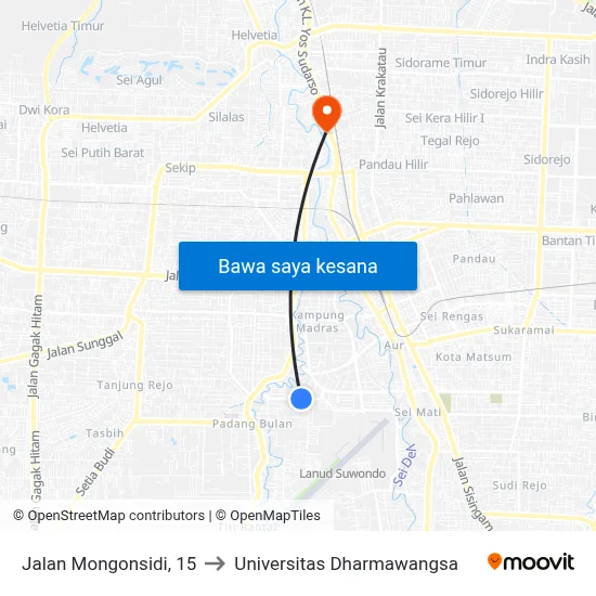 Jalan Mongonsidi, 15 to Universitas Dharmawangsa map