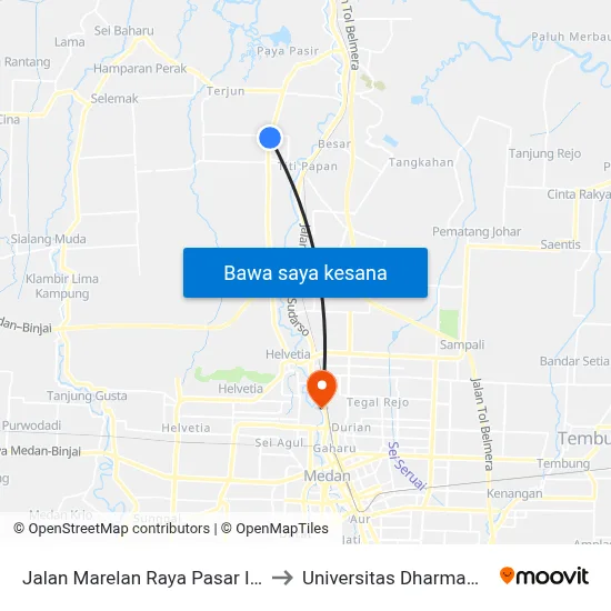 Jalan Marelan Raya Pasar Ii, 218cd to Universitas Dharmawangsa map