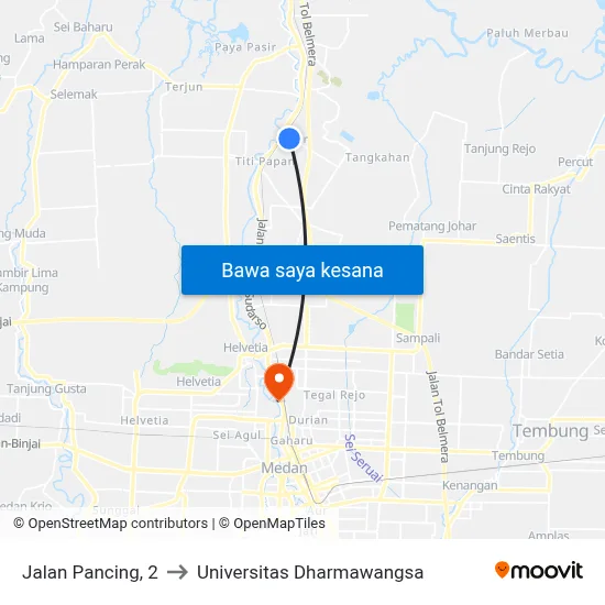 Jalan Pancing, 2 to Universitas Dharmawangsa map