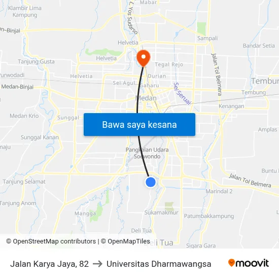 Jalan Karya Jaya, 82 to Universitas Dharmawangsa map