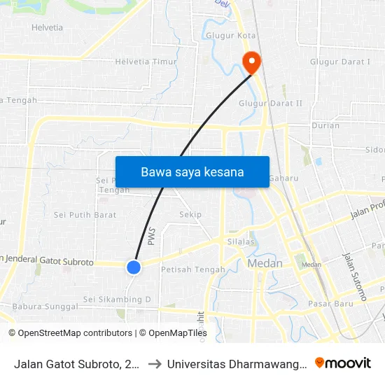 Jalan Gatot Subroto, 275 to Universitas Dharmawangsa map