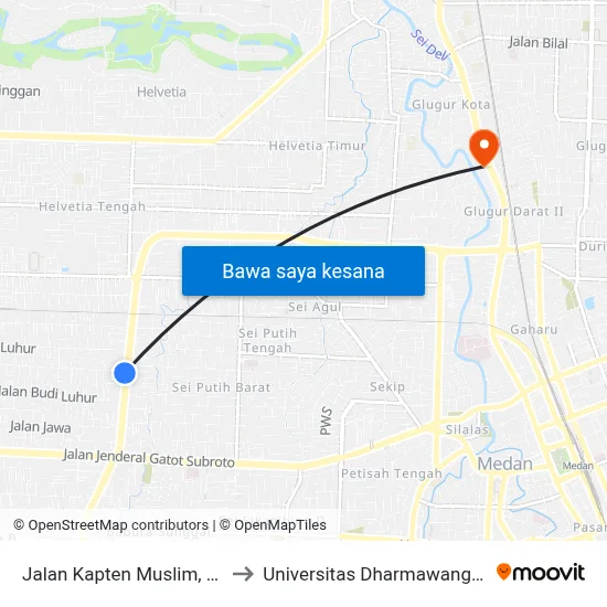 Jalan Kapten Muslim, 77 to Universitas Dharmawangsa map