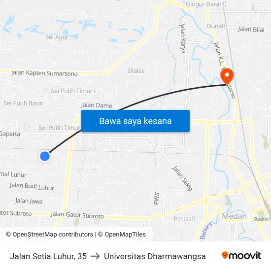 Jalan Setia Luhur, 35 to Universitas Dharmawangsa map
