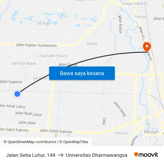 Jalan Setia Luhur, 144 to Universitas Dharmawangsa map