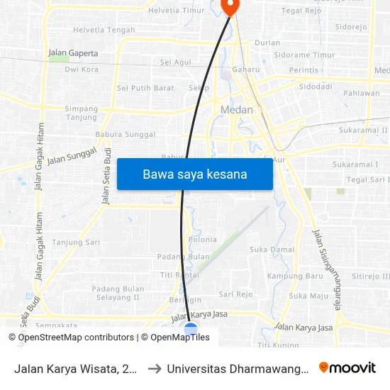 Jalan Karya Wisata, 28a to Universitas Dharmawangsa map