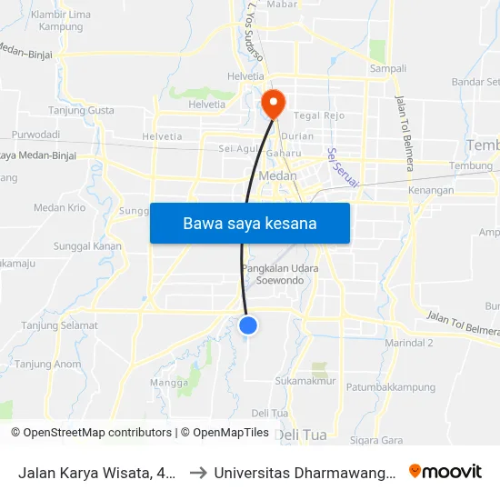 Jalan Karya Wisata, 41a to Universitas Dharmawangsa map