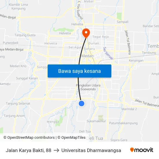 Jalan Karya Bakti, 88 to Universitas Dharmawangsa map
