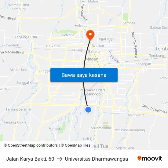Jalan Karya Bakti, 60 to Universitas Dharmawangsa map
