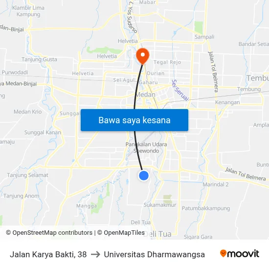 Jalan Karya Bakti, 38 to Universitas Dharmawangsa map