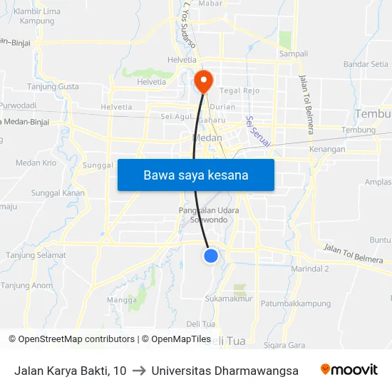 Jalan Karya Bakti, 10 to Universitas Dharmawangsa map