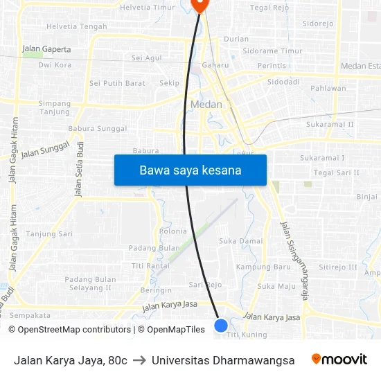 Jalan Karya Jaya, 80c to Universitas Dharmawangsa map