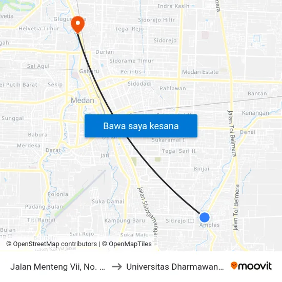 Jalan Menteng Vii, No. 17a to Universitas Dharmawangsa map