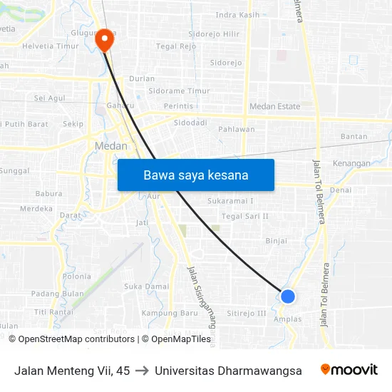Jalan Menteng Vii, 45 to Universitas Dharmawangsa map