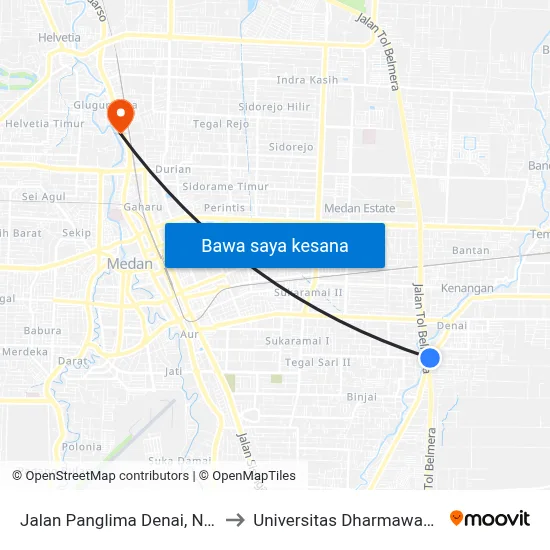 Jalan Panglima Denai, No.50 to Universitas Dharmawangsa map