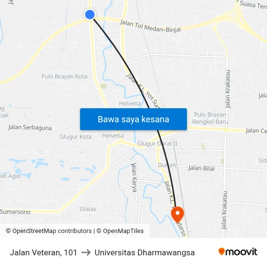 Jalan Veteran, 101 to Universitas Dharmawangsa map