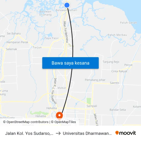 Jalan Kol. Yos Sudarso, 24 to Universitas Dharmawangsa map