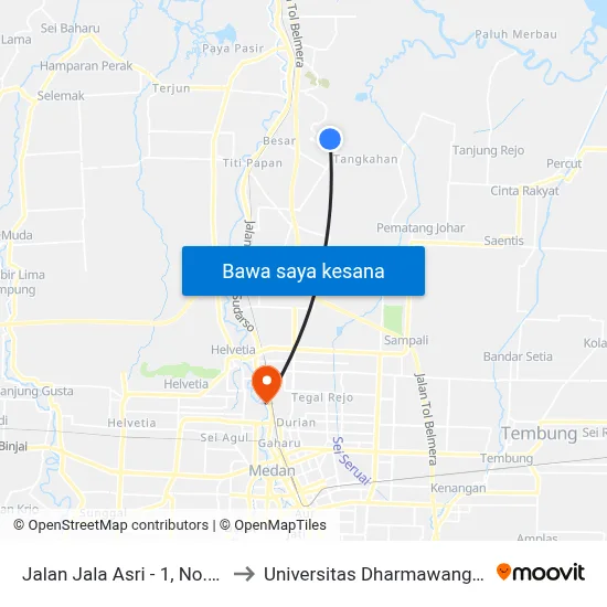 Jalan Jala Asri - 1, No.96 to Universitas Dharmawangsa map