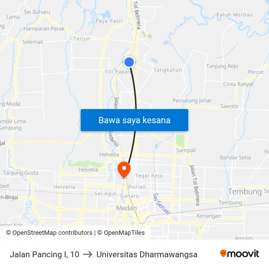 Jalan Pancing I, 10 to Universitas Dharmawangsa map