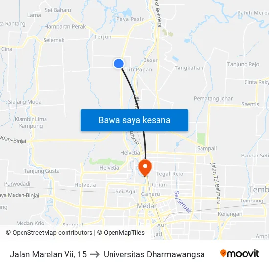 Jalan Marelan Vii, 15 to Universitas Dharmawangsa map