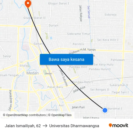 Jalan Ismailiyah, 62 to Universitas Dharmawangsa map
