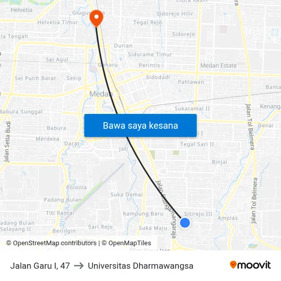 Jalan Garu I, 47 to Universitas Dharmawangsa map