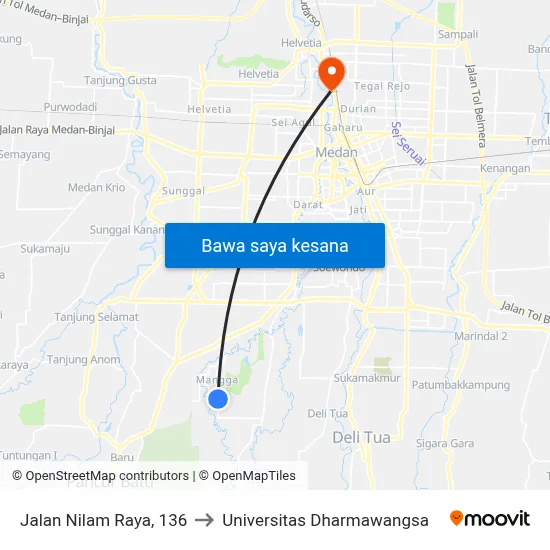 Jalan Nilam Raya, 136 to Universitas Dharmawangsa map