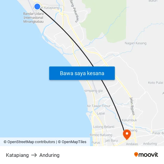 Katapiang to Anduring map