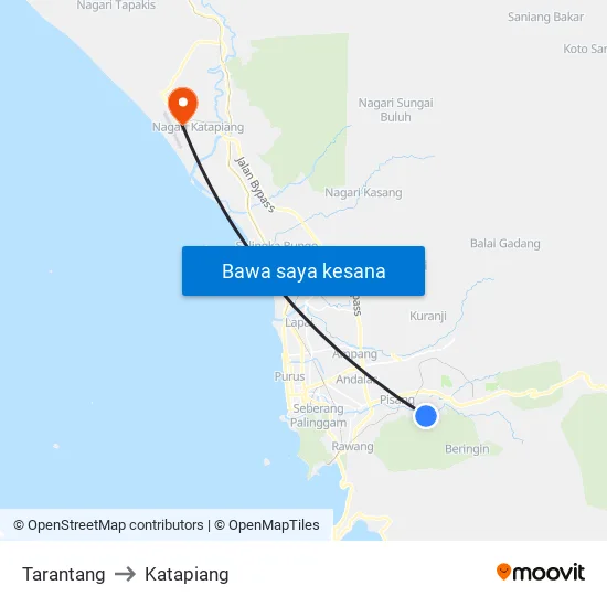 Tarantang to Katapiang map
